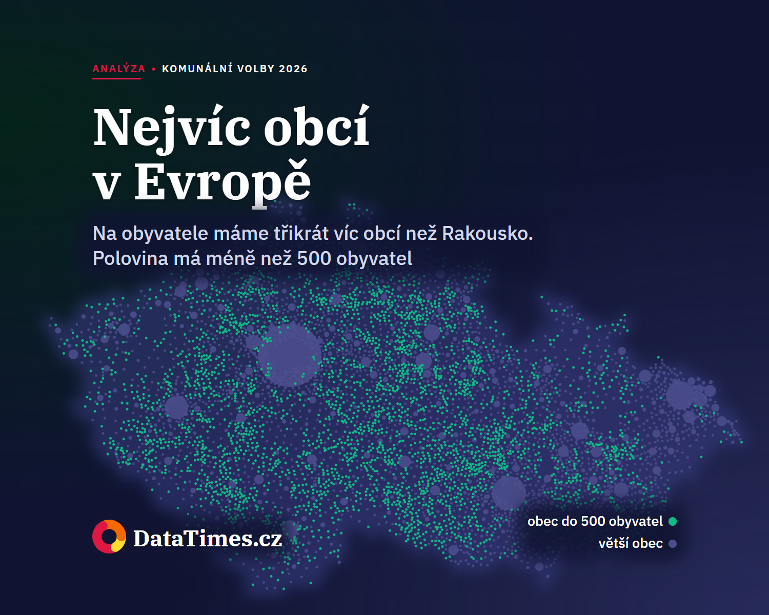 Česko má na obyvatele nejvíc obcí v Evropě, třikrát víc než Rakousko