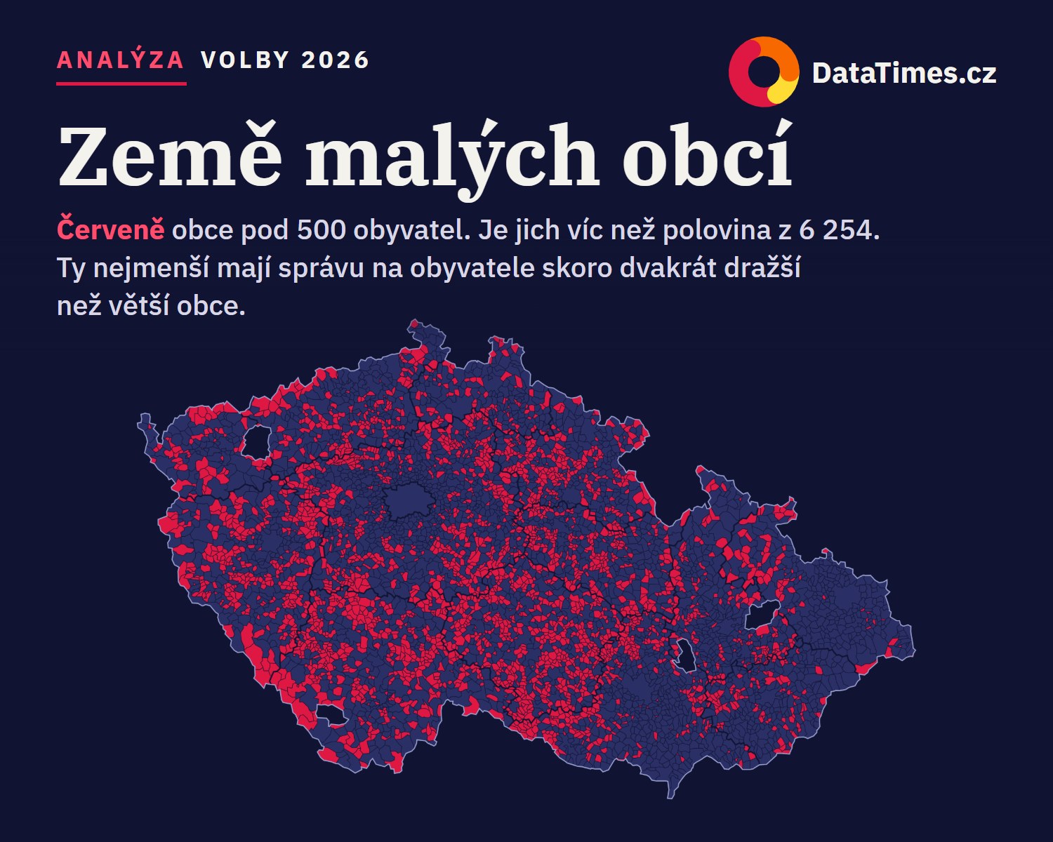 Česko má na obyvatele nejvíc obcí v Evropě, třikrát víc než Rakousko