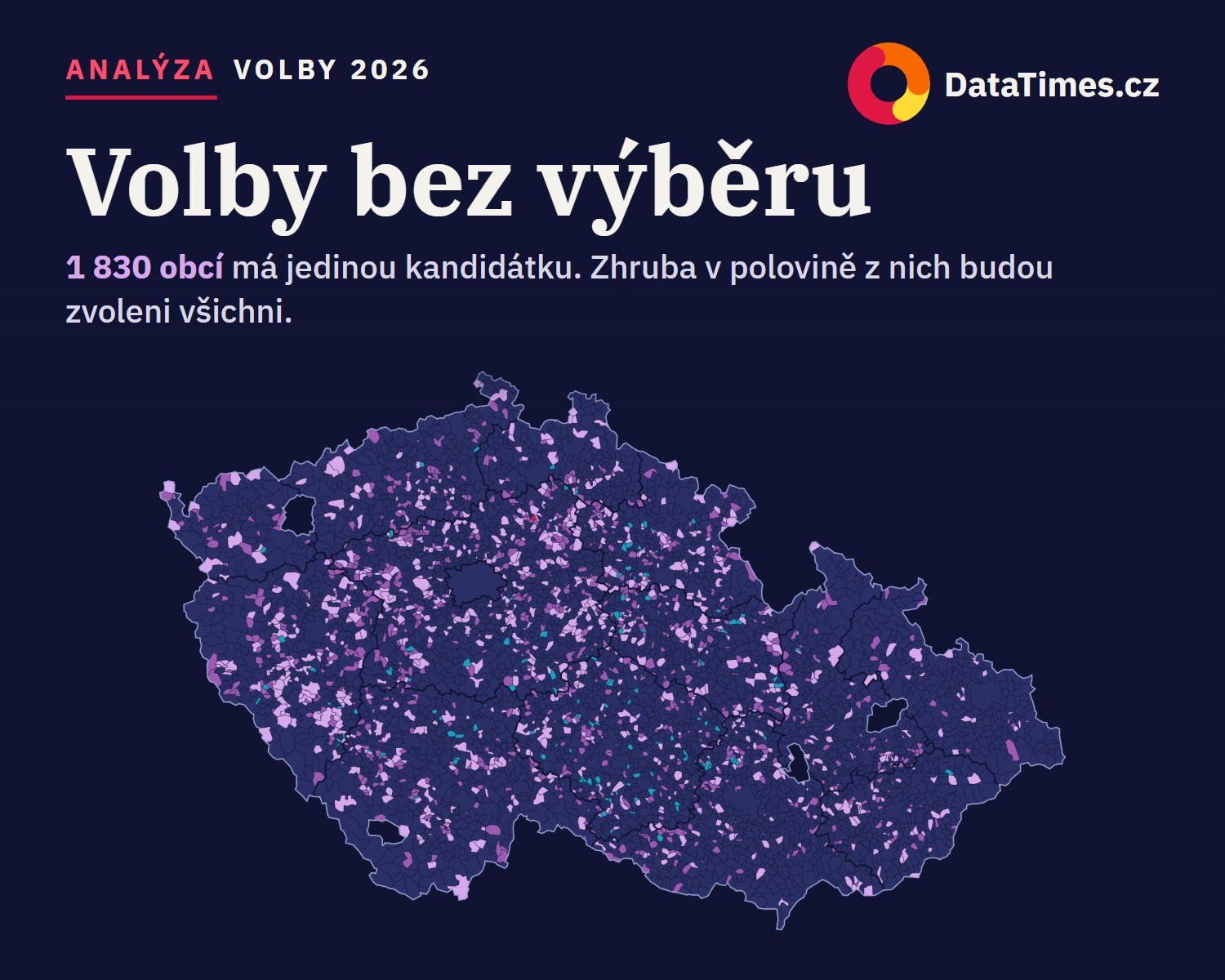 Ve třetině obcí si voliči nevyberou z víc než jedné kandidátky. Za třicet let jich přibylo skoro třikrát