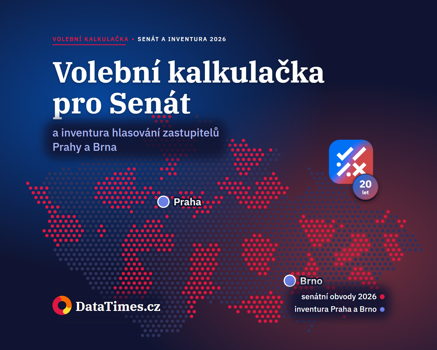 Volební kalkulačka 2026: Senát a inventura hlasování v Praze a Brně
