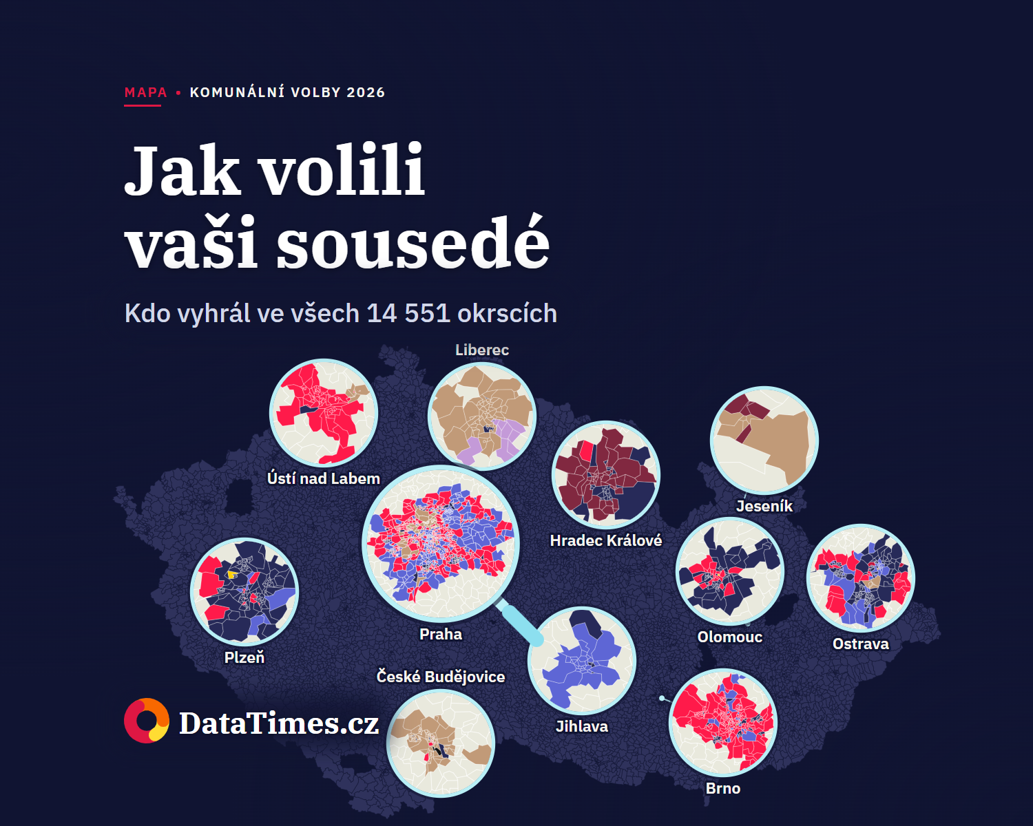 Jak volili vaši sousedé: výsledky komunálních voleb 2026 v každém okrsku