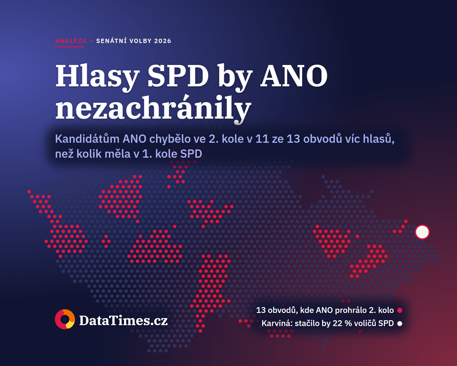 Pomoc koaličních partnerů by ANO v Senátu nezachránila. Rozhodnout mohla nanejvýš v Karviné